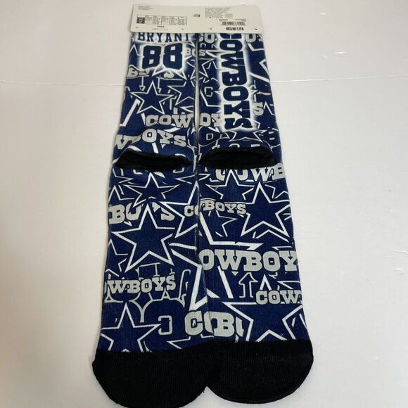 NFL TEAM APPAREL DALLAS COWBOYS NFL DRIVE DEZ BRYANT CREW SOCKS SZ 10-13 Large - Picture 4 of 5